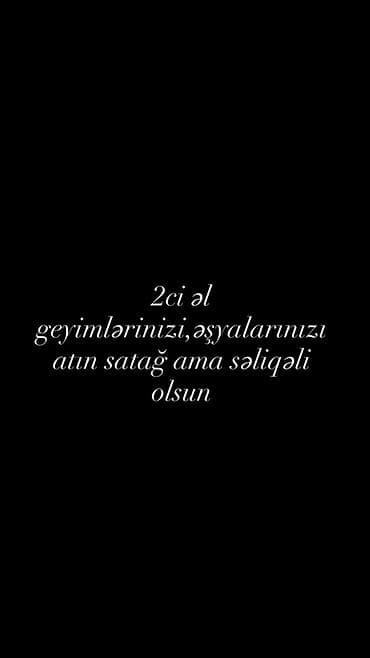 Xidmət: 2-ci əl geyim və əşyaların qəbulu və satışa çıxarılması — 1