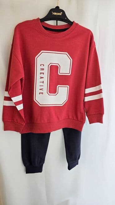 Uşaq idman dəsti - 2 hissə: svitşot + şalvar - Rənglər: qırmızı