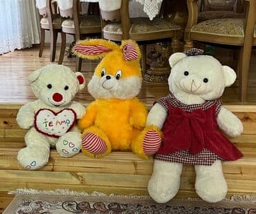 Yumşaq oyuncaq dəsti. Üçü birlikdə 40 manat. 3 ədəd orta boy oyuncaq lalafo.az -da Yumşaq oyuncaq dəsti. Üçü birlikdə 40 manat. 3 ədəd orta boy oyuncaq