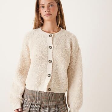 Çimərlik geyimləri: AMISU qadın kardiqanı - Model: qısa kəsimli, düyməli kardiqan - Rəng — 1