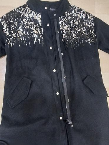 jordan jaket: Qara qadın üst geyimi – payetlə bəzədilmiş - Rəng: qara - Dizayn — 2