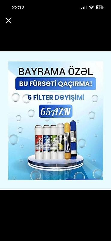 kreditle playstation 4: Su filtirləri dəyişimi endirimdə. 6li filtir membran daxil-65azn+flo — 1