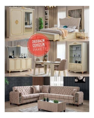 divan dəsdi: İkinəfərlik çarpayı, Dolab, Termo, 2 tumba, Türkiyə, Yeni — 1