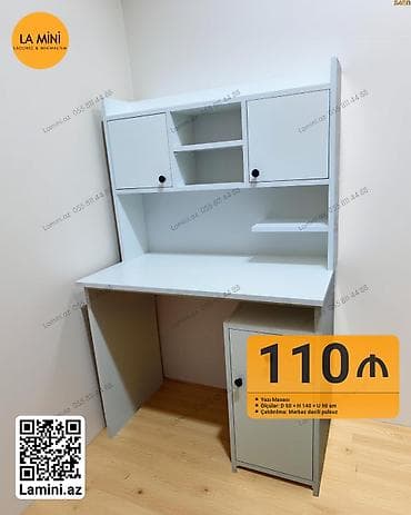 Yazı masası – LA MINI Model 1: - Üst hissədə iki qapalı dolab, açıq