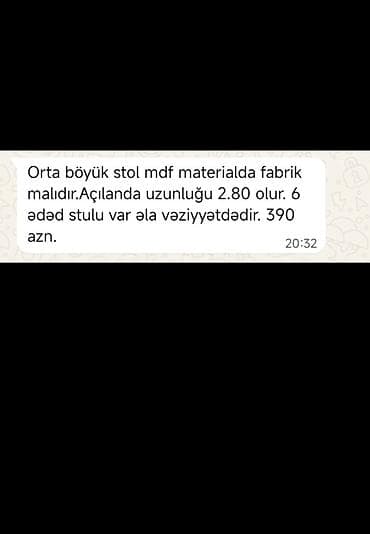 Masalar və oturacaqlar: Mətbəx üçün, Açılan, Dördbucaq masa, 6 stul — 3