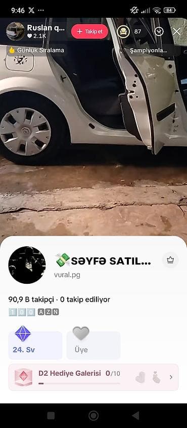 nıssan: Məhsul: TikTok hesabı – “SƏYFƏ SATILIR” (@vural.pg) Xüsusiyyətlər: - — 2