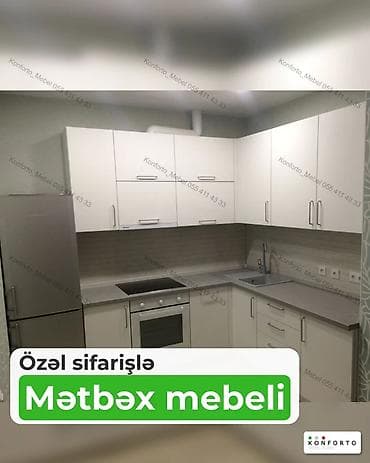 Özəl sifarişlə mətbəx mebeli - Fərdi ölçü və planlaşdırma: L, düz və — 1