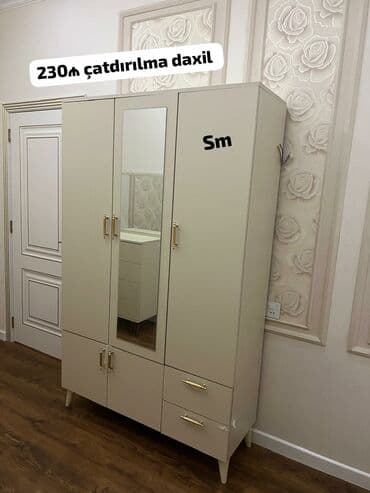 kalçuk şkaf: Açılan, 3 qapılı Düz dolab, Qarderob, paltar dolabı — 1