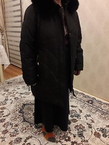 ucuz paltolar: Qadın üçün qara rəngli qış paltosu - Uzun model, dizə qədər - İsti — 9