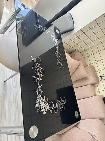 balkon stul: Mətbəx masası, İşlənmiş, Açılmayan, Şüşə, Dördbucaq masa — 2