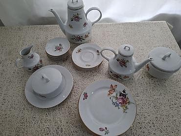 duru yağ: Çay dəsti, rəng - Ağ, Farfor, 6 nəfərlik, Almaniya — 3