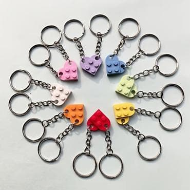 İki nəfərlik ürək formalı açarlıq dəsti - Dizayn: Qara rəngdə