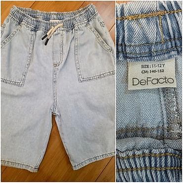 DeFacto uşaq cins şortu - Rəng: açıq mavi (light wash) - Material