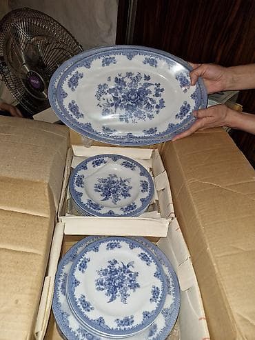 Nahar dəsti, rəng - Mavi, Farfor