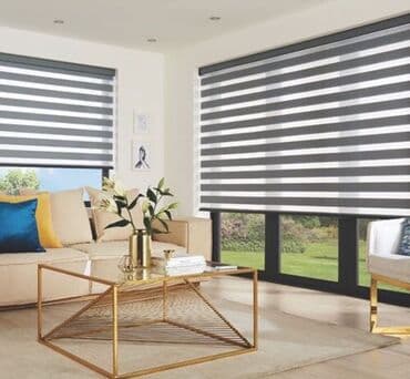 perdə modelləri: Zebra jalüz pərdələr - İkiqat zolaqlı (şəffaf və qapalı) quruluş — 6