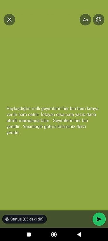 Milli geyimlər – kirayə və satış Paylaşılan milli geyimlərin hər biri