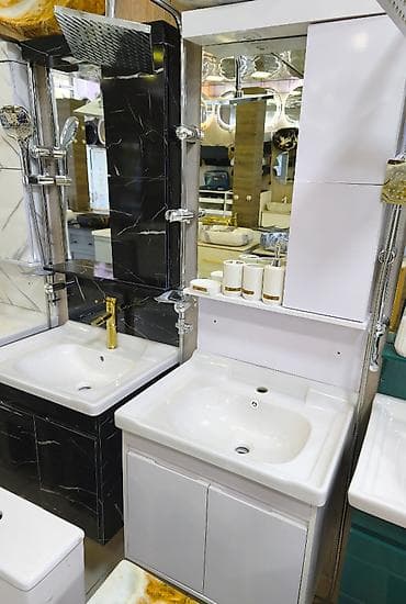 Hamam üçün lavabo mebeli və güzgü seti - Komplekt: döşəmə tipli
