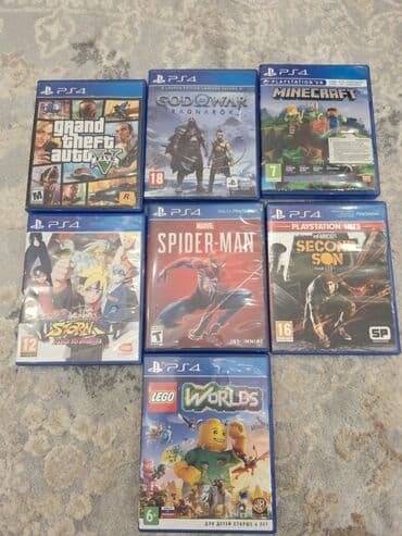 gta 5 diski satilir: Rangnarok = 60 manat Gta5 = 25 manat Lego worlds = 25 manat Spiderman — 1