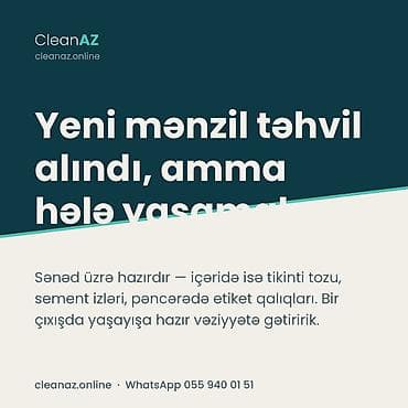 Təmizlik | Mənzillər | Təmirdən sonra təmizlik