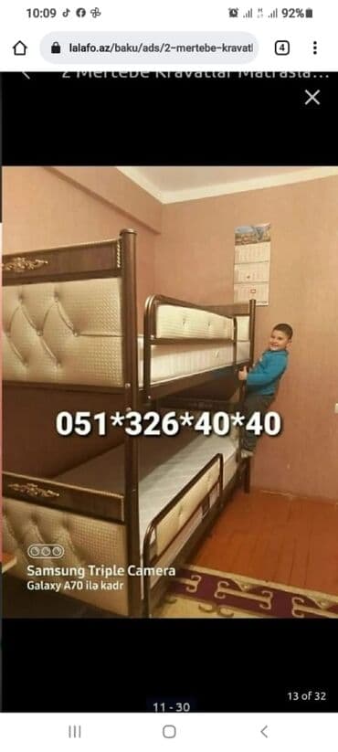 tek çarpayı: Oğlan və qız üçün, Yeni, Çarpayı, Matrassız, Siyirməsiz, Taxta — 8