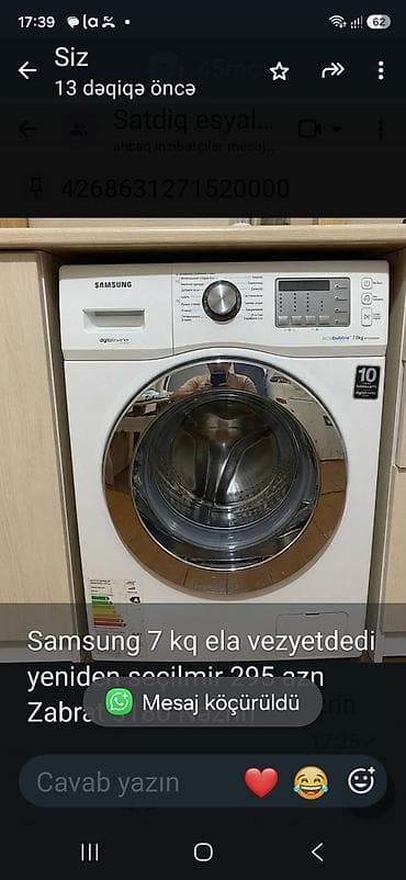 Samsung 7 kq ela vezyetdedi yeniden seçilmir 295 azn Zabrat s180