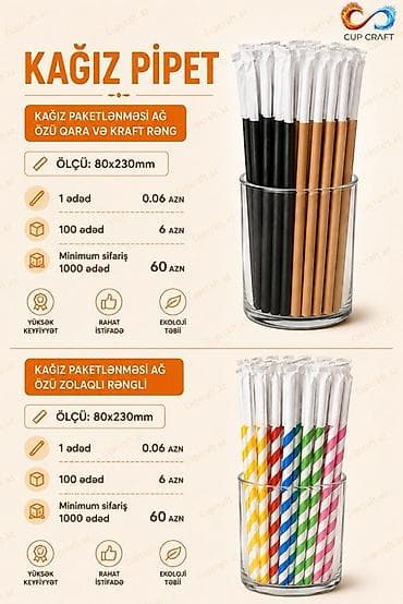 ağ kala: Kağız və plastik pipetlər Məhsul çeşidləri və detalları — 2
