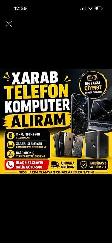 Xarab telefon və kompüter alışı xidməti - Sınıq və işləməyən at lalafo.az Xarab telefon və kompüter alışı xidməti - Sınıq və işləməyən
