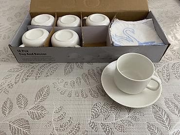 Çay dəsti, rəng - Ağ, Keramika, 6 nəfərlik — 1