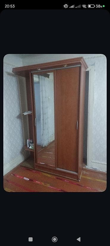 Mebel: 2 qapılı, Güzgülü, Qəhvəyi, Kupe, Düz dolab — 1