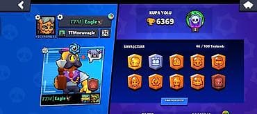 Brawl Stars oyun hesabı - Kupa yolu: 6369 - Profil: TTM | Eagle (klub