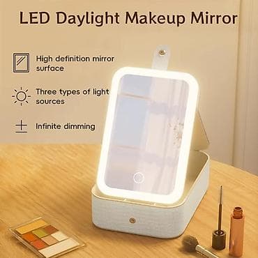 LED işıqlı makiyaj güzgülü kosmetik/qızıl qabı - Kompakt ölçülü — 3