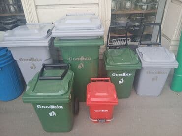 zibil qutusu: Müxtəlif ölçülərdə və rənglərdə Goodbin zibil qutuları. Bu zibil — 13