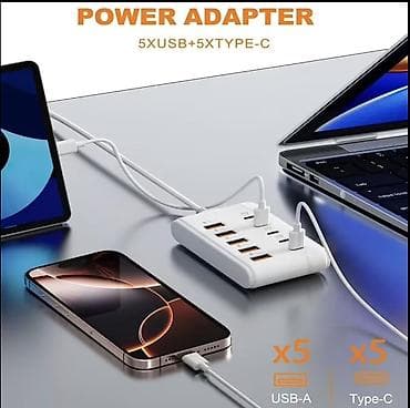 usb hard disk: 10‑in‑1 Sürətli Şarj Stansiyası – 5x USB‑A + 5x Type‑C (PD) — 3