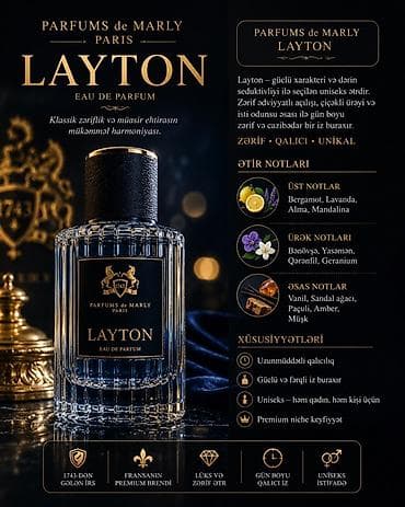 Lüks və qalıcı niş ətir. Vanil, alma, berqamot və sandal ağacının lalafo.az -da Lüks və qalıcı niş ətir. Vanil, alma, berqamot və sandal ağacının