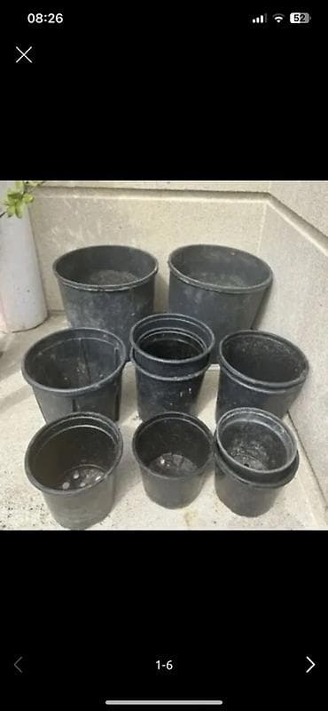 şakelli yağı: Qara plastik çiçək qabları – müxtəlif ölçülərdə Məhsul təsviri: - — 3