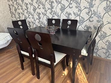 samovar almaq: Qonaq otağı üçün, Açılmayan, Dördbucaq masa, 6 stul — 3