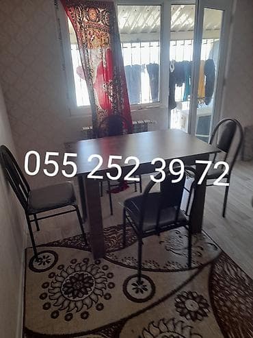 Qonaq otağı üçün, Yeni, Açılmayan, Dördbucaq masa, 4 stul