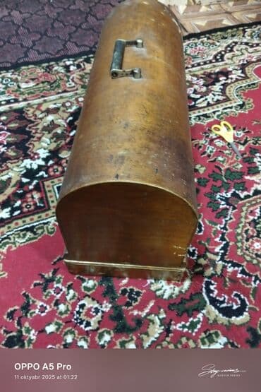 qədim sandıq: Taxta tikiş maşını qutusu (kasa) - Material: tam ağac (taxta) — 1