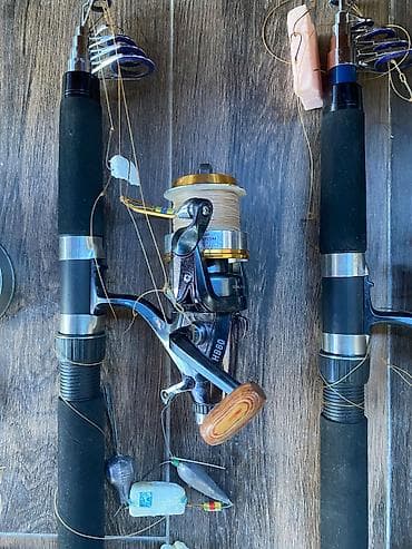 bas gitara: Balıqçılıq dəsti – teleskopik qarmaqlar və ləvazimatlar Komplektin — 4