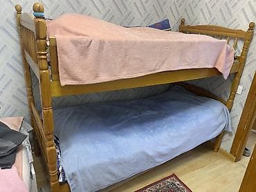 alt üst yataq: Oğlan və qız üçün, Çarpayı, Matrassız, Siyirməsiz, Taxta — 3