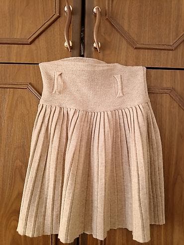 İkinci əl geyimler - Pliseli ətək: yumşaq trikotaj material, bej