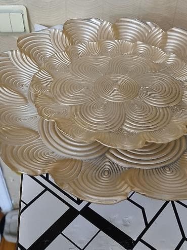 nar soku ceken: Tort və şiriniyyat qabı, rəng - Qızılı, Şüşə — 1