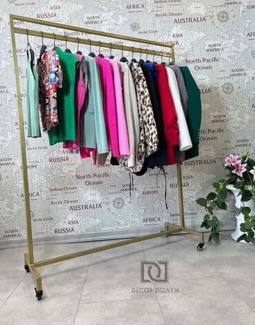 кронштейн для одежды: Metal geyim asqısı – tək sıralı, təkərli vitrininq askısı - Material — 1