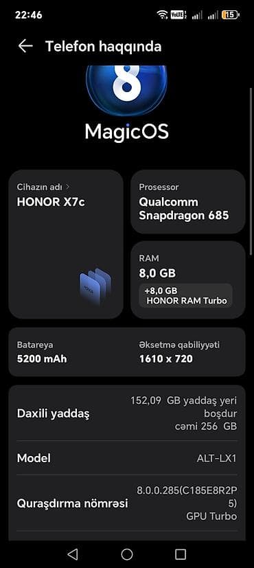 honor x9b adapter: Honor X7c, 256 GB, rəng - Yaşıl, İki sim kartlı — 2