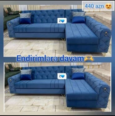mingəçevirdə divan: Künc divan, Yeni, Açılan, Bazalı, Vеlur parça, Pulsuz çatdırılma — 2