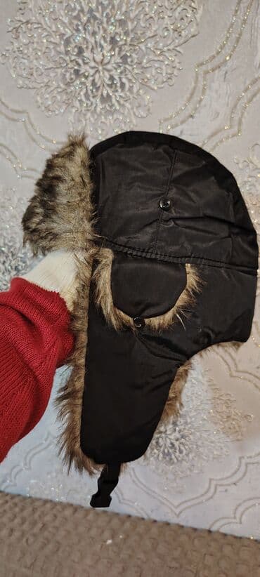 Audi: Qışlıq “trapper” papaq (58cm) - Rəng: qara üst hissə, içi və kənarları — 2