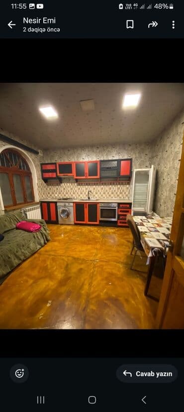 yevlax kirayə ev: 100 kv. m, 3 otaqlı, Kombi, Qaz, Su — 4