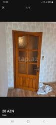 Furnitura və aksessuarlar: Ağac qapı, şüşəli model - Material: təbii ağac - Ön hissə 6 bölməli — 1