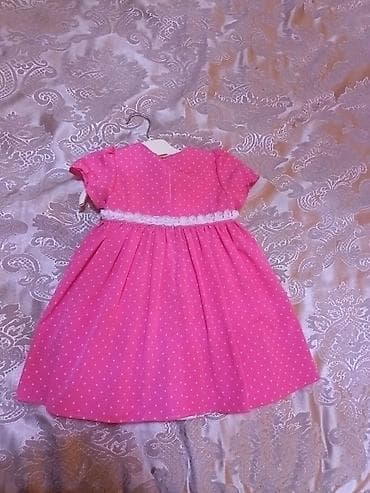 uwaq donu: Qız uşaqları üçün zərif don - Rəng: çəhrayı - Naxış: xırda ağ xallı — 2