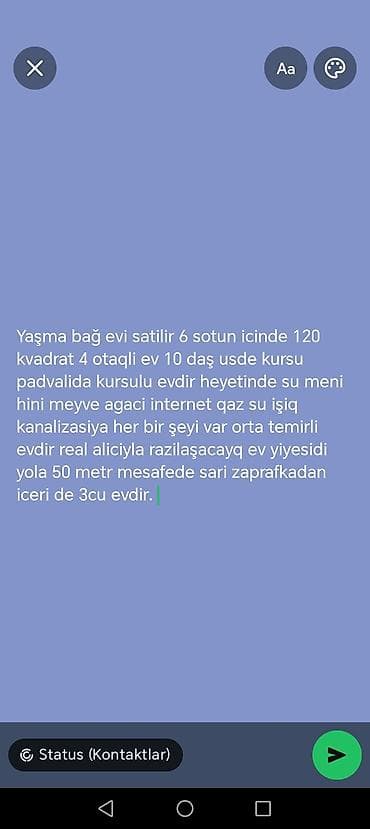 gozel baki mtk: Yaşma bağ evi - Torpaq: 6 sot - Ev: 120 m², 4 otaq - Tikinti: 10 daş — 4